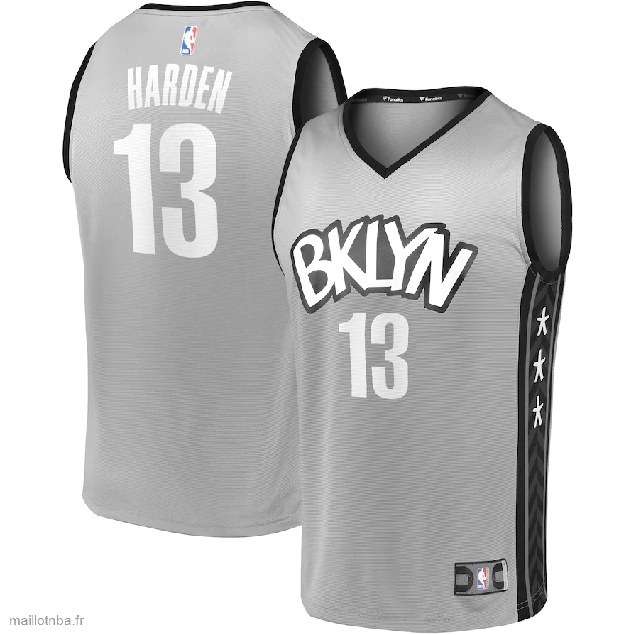 Maillot Brooklyn Nets James Harden Fanatics Branded Charcoal 2020/21 Fast Break Replica Jersey - Statement Edition